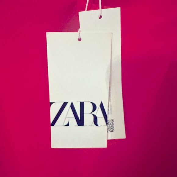 Zara Sheath Ruched Midi Dress Pink Spaghetti Straps Crepe V-Neck - Picture 5 of 5